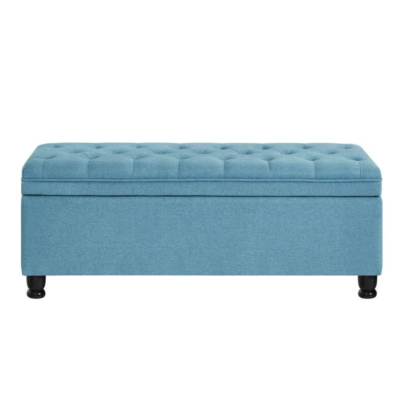 Storage Bench with Spindle Wooden Legs