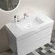 36"Bathroom Vanity with Sink,Storage Wall Mounted Floating Bathroom Vanity,One-Piece White Sink Basin without Drain and Faucet