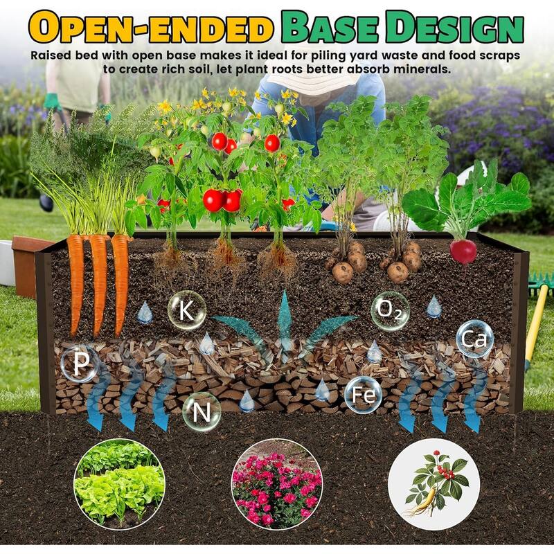 Heavy-Duty Outdoor Garden Planter Box for Vegetables with Safety Edge