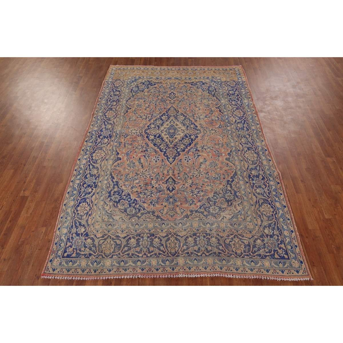 絨毯　mashad carpet Mashad Vintage Persian Area Rug Hand-Knotted Wool Carpet - 6