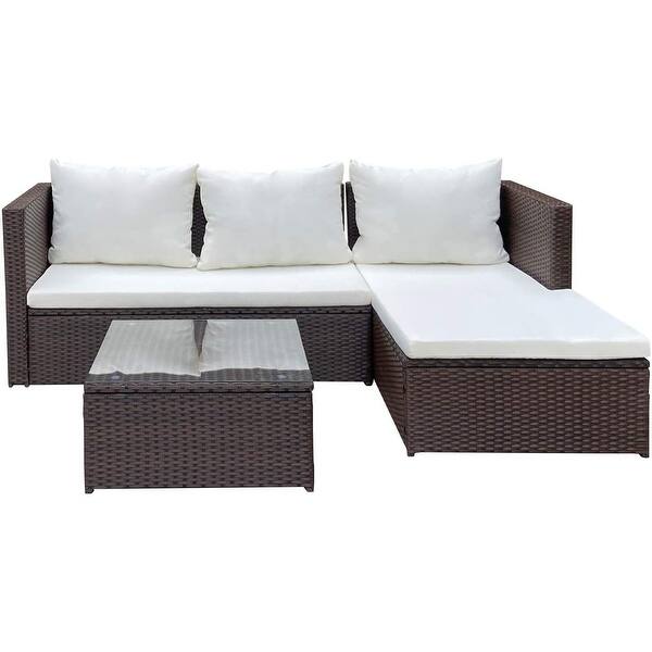 Shop Amarantos Outdoor Sectional Sofa Patio Furniture Set All Weather Wicker Set For Backyard Garden Balcony Or Small Space Overstock 31865517