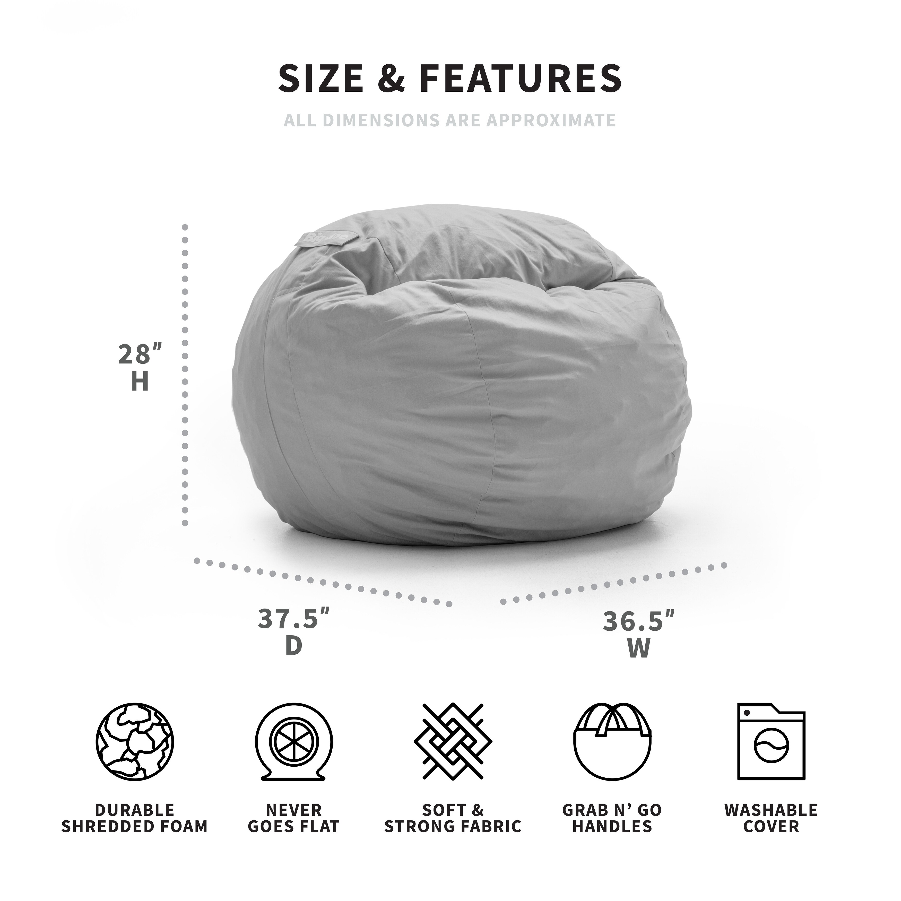 Big joe medium hotsell fuf bean bag chair