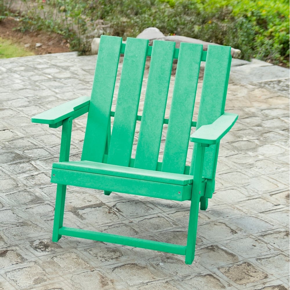 Shoreline Fully Assembled All-Weather HDPE Outdoor Folding Modern Adirondack Chair