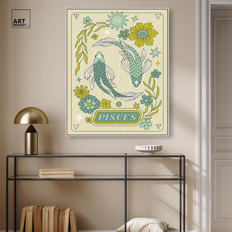 Pisces Stars Card Canvas by Art Remedy