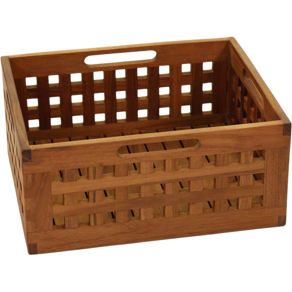 Grate Teak Storage Bin