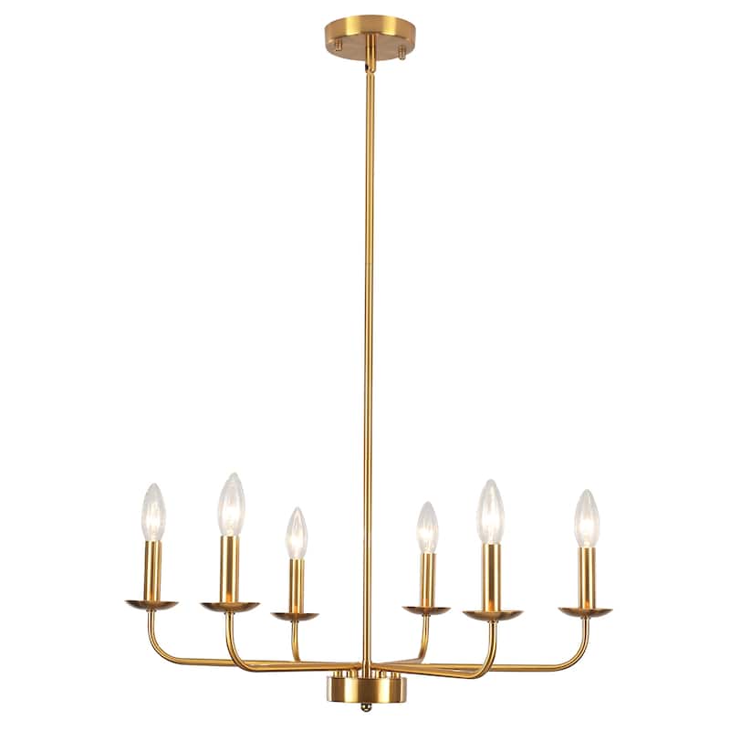 24.01 in. Modern Farmhouse Chandelier , 6-Light French Country Chandelier for Dining Room Living Room Bedroom Kitchen