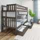 preview thumbnail 8 of 12, Max and Lily Twin over Twin Bunk Bed with Ladder and Storage Drawers Clay