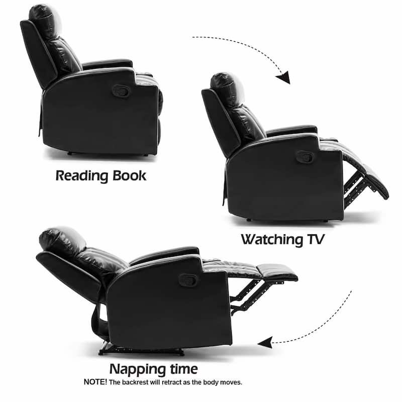 EBELLO-31.4'' Wide Faux Leather Manual Zero Gravity Recliner