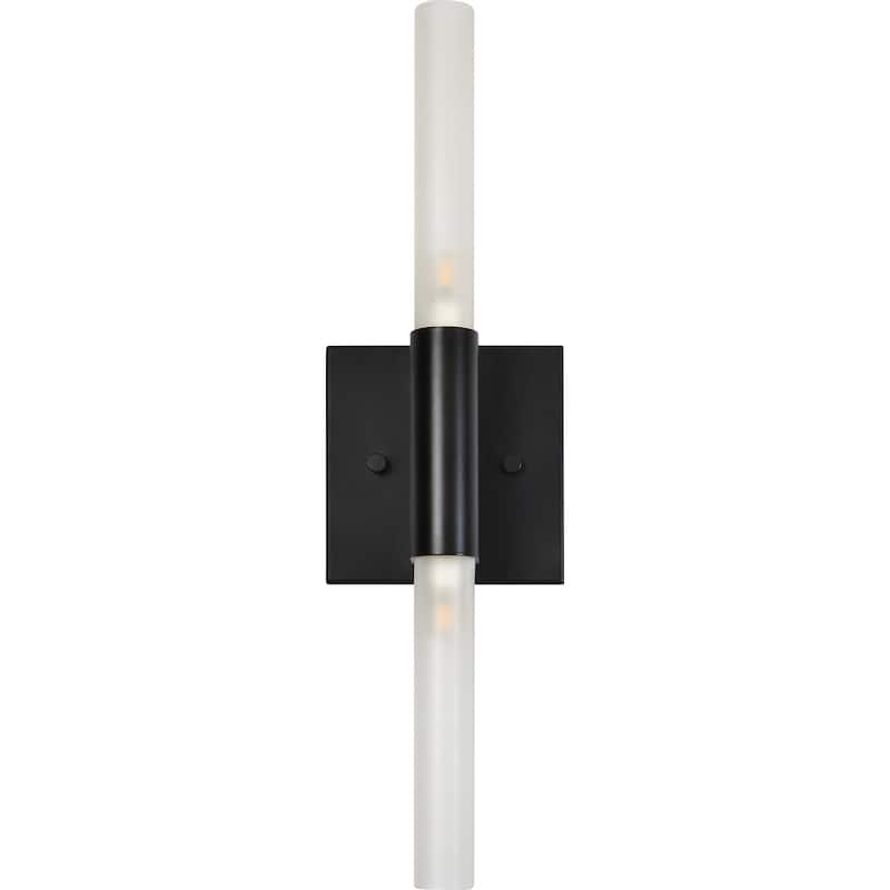 Industrial Style Wall Sconce with Tubular Shade - 7.75" - Black and White