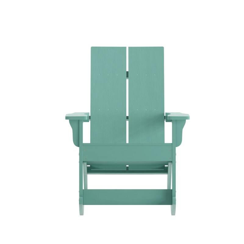 Indoor/Outdoor modern 2-Slat Adirondack Poly Resin Rockers - Set of 2