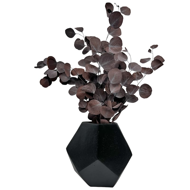 10 Inch Tall Decorative Handmade Aluminum Diamond Flower Vase