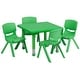 preview thumbnail 15 of 34, 24" Square Plastic Height Adjustable Activity Table Set with 2 or 4 Chairs 4 chairs - Green