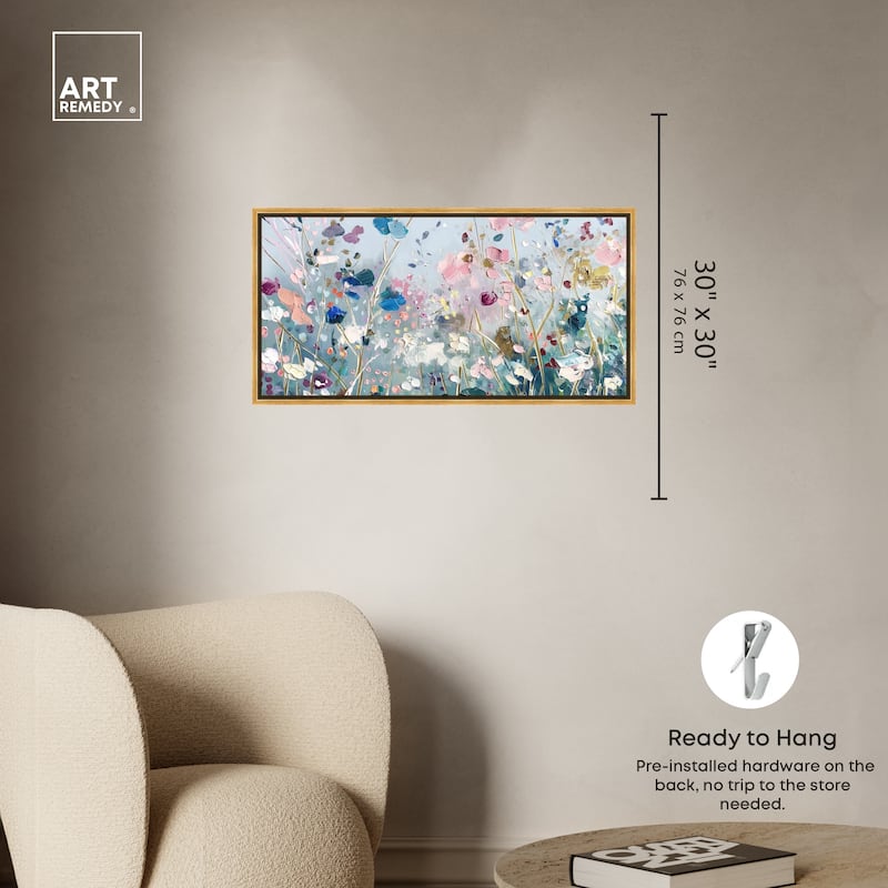 Art Remedy Blue Forest Ii Framed Floral Fine 1 Piece Canvas Wall Art