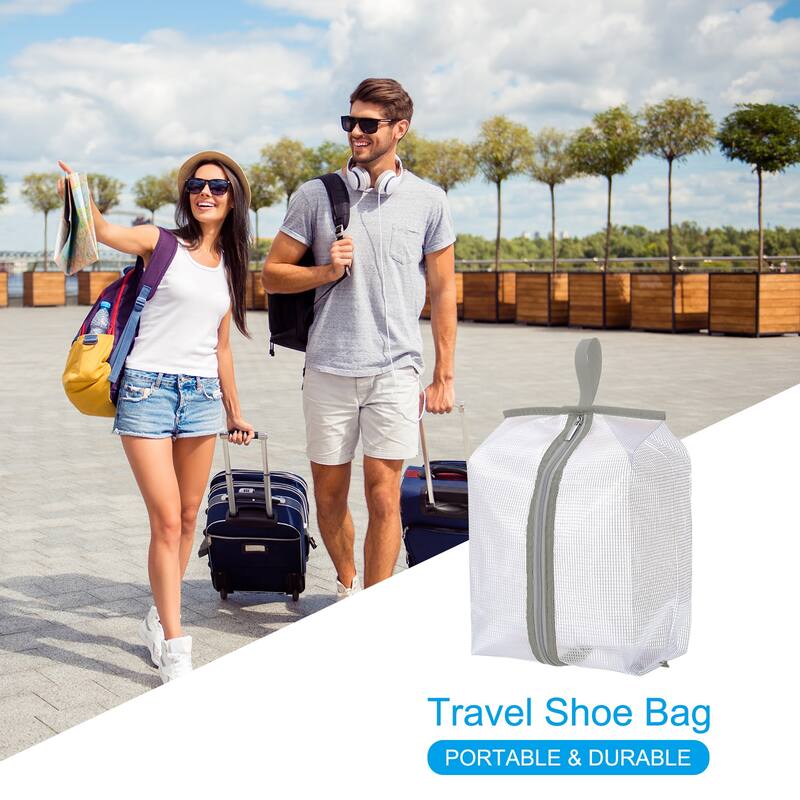 2pcs Shoe Bags for Travel, Foldable Transparent Shoes Pouch