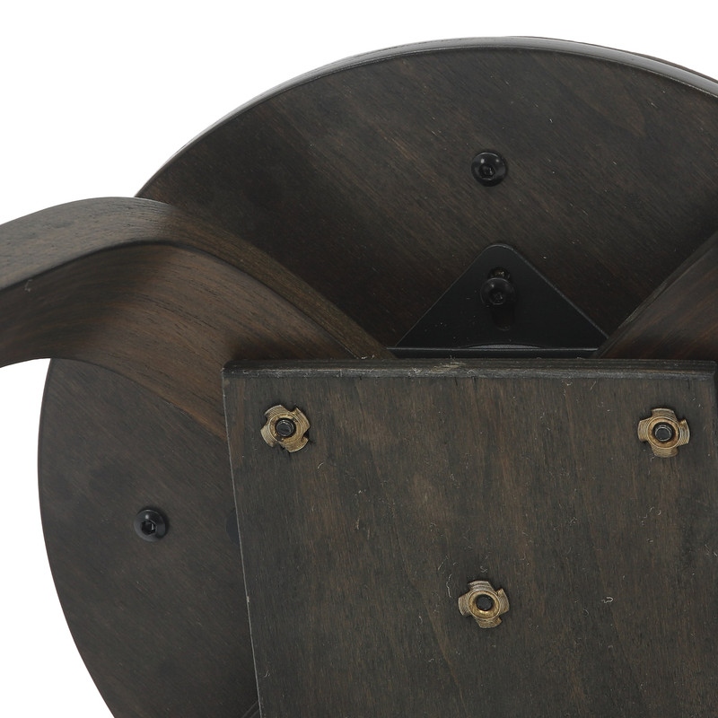 Pelya Minimalist Modern Round Counter Stool with Leather Seat & Poplar Wood Frame 360° Swivel Kitchen Bar Stool