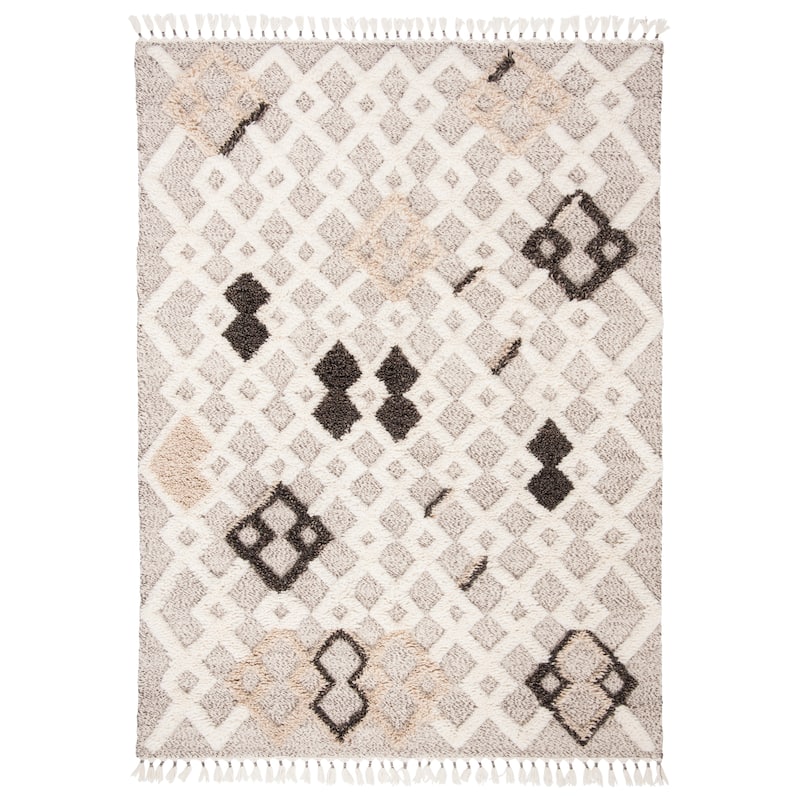 SAFAVIEH Hand-Knotted Casablanca Shag Evelinde Tribal Wool Rug