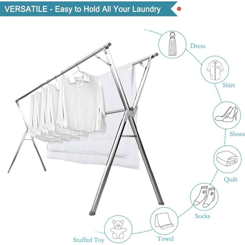 Adjustable Stainless Steel Drying Rack - 63 inches