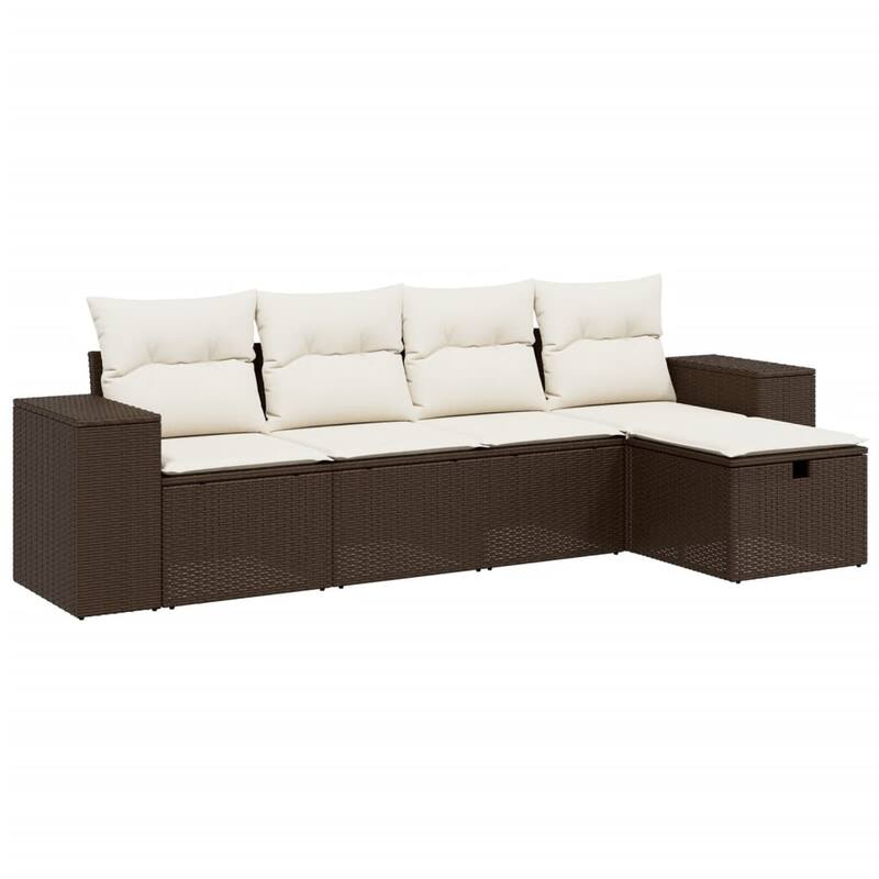 vidaXL Garden Sofa Set Beige/Black/Brown/Grey