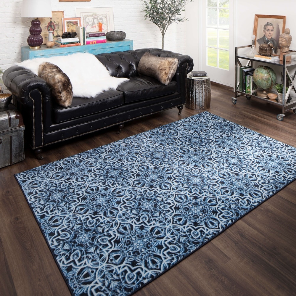 Mohawk Area Rugs Veranda Bath Rug Teal 1'8 x 2'6 Set Rug Y2937