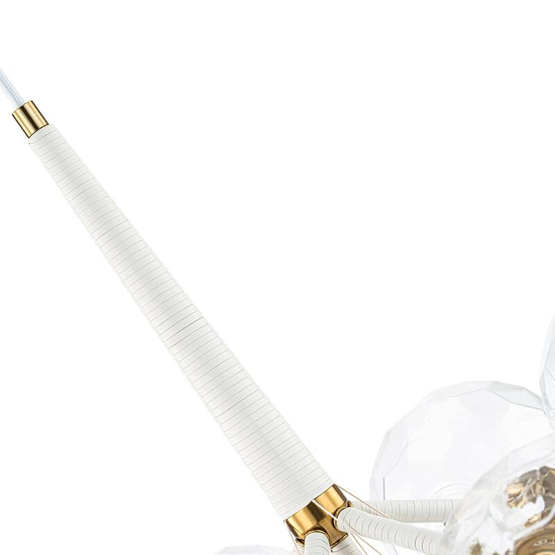 Brass 6-light Dimmable Cluster Clear Cut glass Globe Chandelier