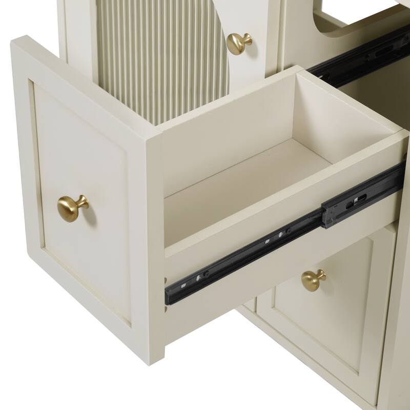 24'' Wall Mounted Bathroom Vanity with White Integrated Ceramic Sink - 24'' x 18'' x 21.75''