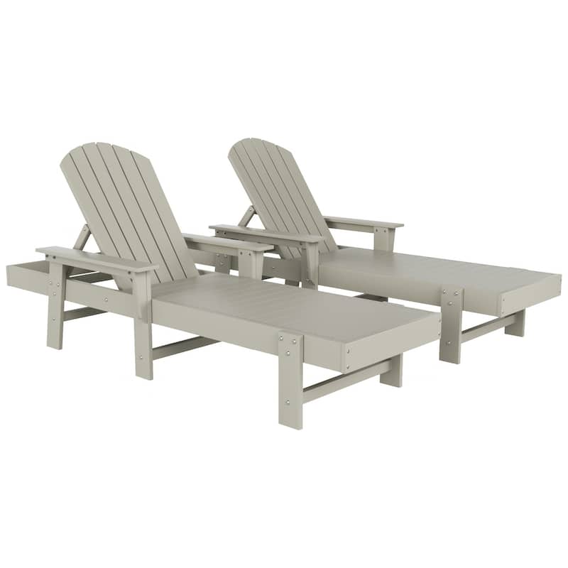 Polytrends Altura Poly Eco-Friendly All Weather Reclining Chaise Lounge with Arms (Set of 2)