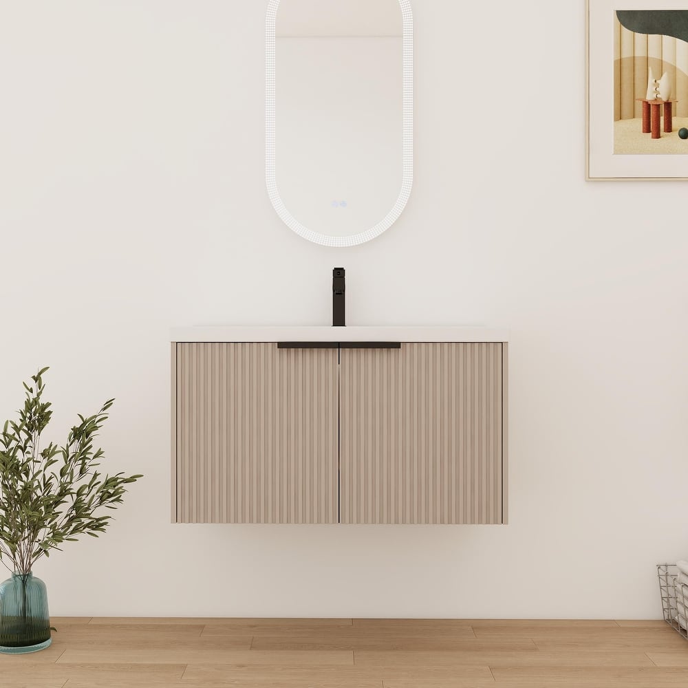 Bathroom Vanity With Sink In 36 Inch, Floating Bathroom Vanity With Soft Close Door