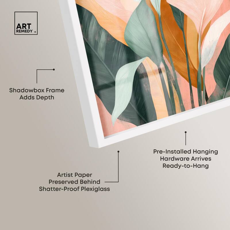 Peach and Palm Shadowbox by Art Remedy