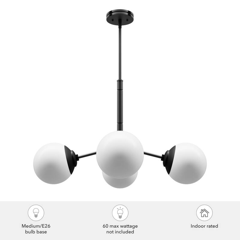Hunter Hepburn Chandelier - Dining Room, Entry - Retro/Minimalistic, Sputnik