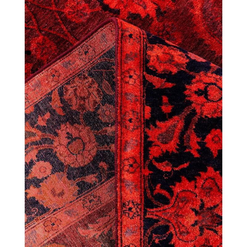 Contemporary Overdyed Wool Hand Knotted Area Rug - 4' 7" x 7' 4"