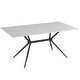 preview thumbnail 89 of 131, Elega Modern Sintered Stone Dining Table Modern Trestle Base Powder-Coated Steel Frame Kitchen Table - 47"-71" 62 Inches - White