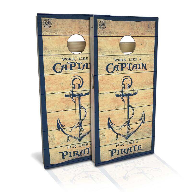 Captain Pirate Outdoor Cornhole Board Set - Premium 2x4 - Include Edge Lights