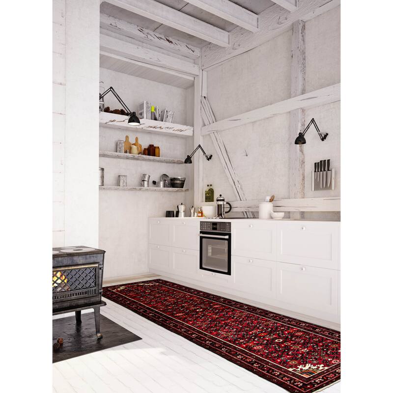 ECARPETGALLERY Hand-knotted Andelz Red Wool Rug - 2'2 x 9'11