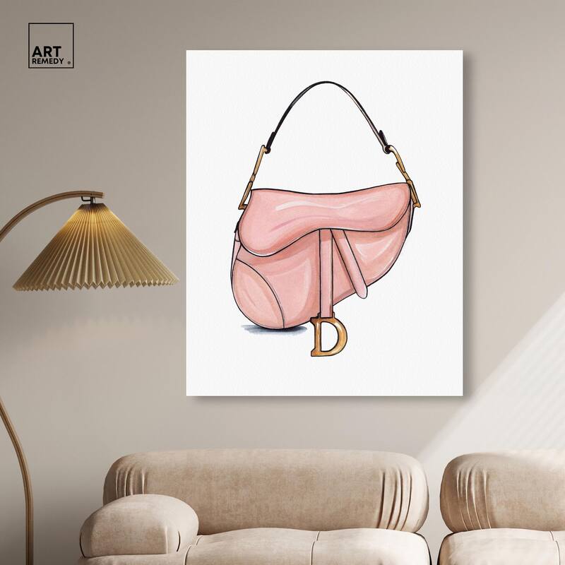 Doll Memories - Blush Pink Bag Canvas by Art Remedy, Gallery Wrapped