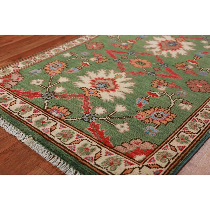 Green Floral Kazak Oriental Accent Foyer Rug Handmade Wool Carpet - 2'0"x 3'0"