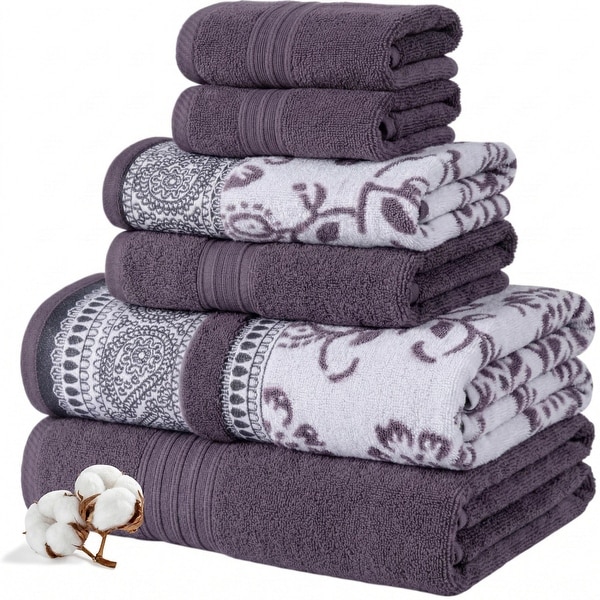 Modern Threads Ophelia 6-Piece Yarn Dyed Jacquard Towel Set - On
