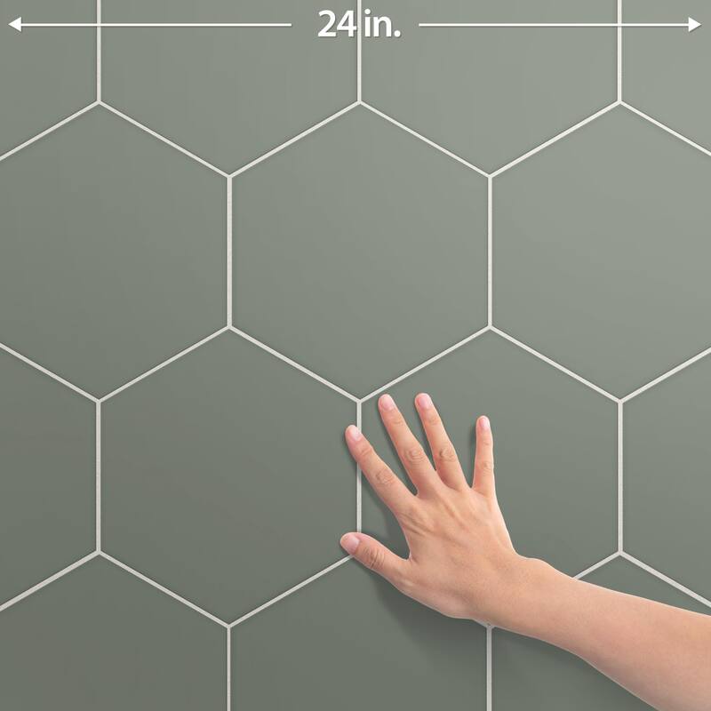 Merola Tile Textile Basic Hex Moss 8-5/8" x 9-7/8" Porcelain Floor and Wall Tile