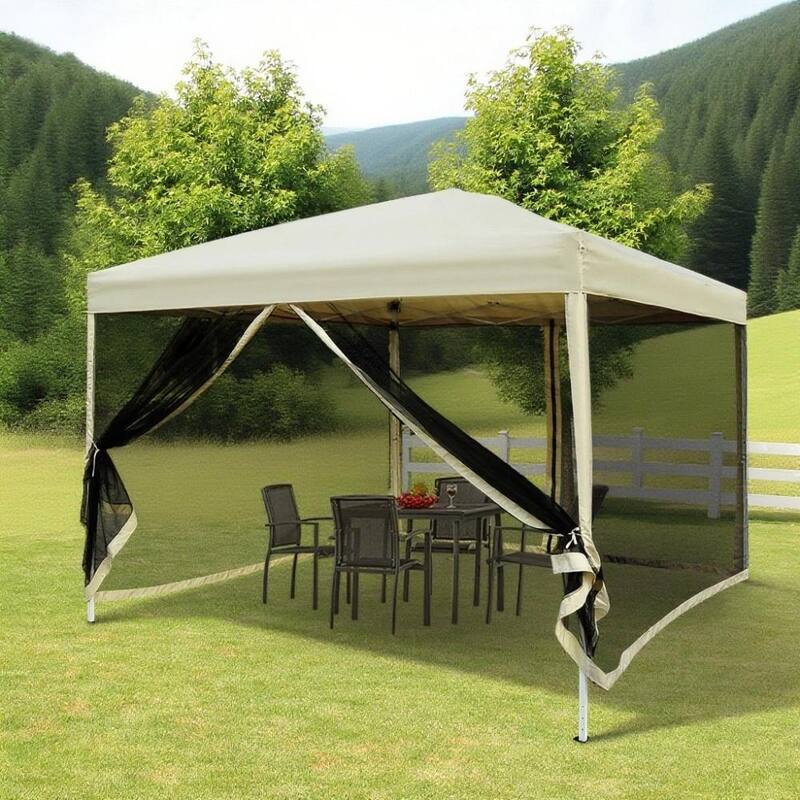 GDFStudio - Portable Outdoor 10'x10' Instant Canopy Tent with Netting