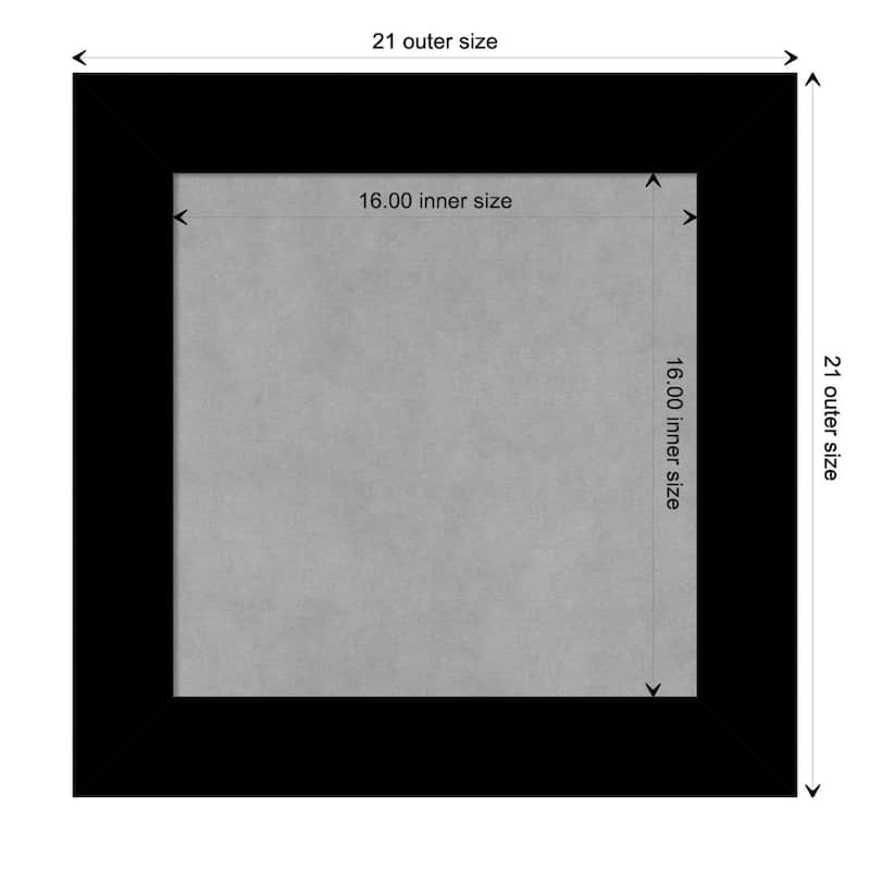 Amanti Art Basic Black Framed Magnetic Board - Board Size 16x16