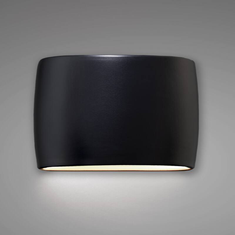 Justice Design Group Ambiance Large Outdoor Wide ADA Oval Closed Top Wall Sconce