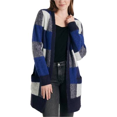 Lucky Brand Womens Checkered Cardigan Sweater