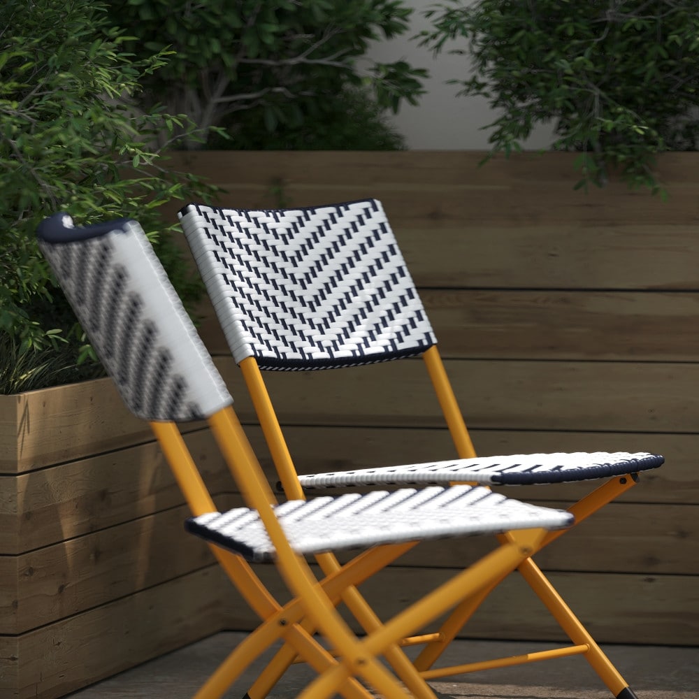 Threshold french café wicker online folding patio bistro chair