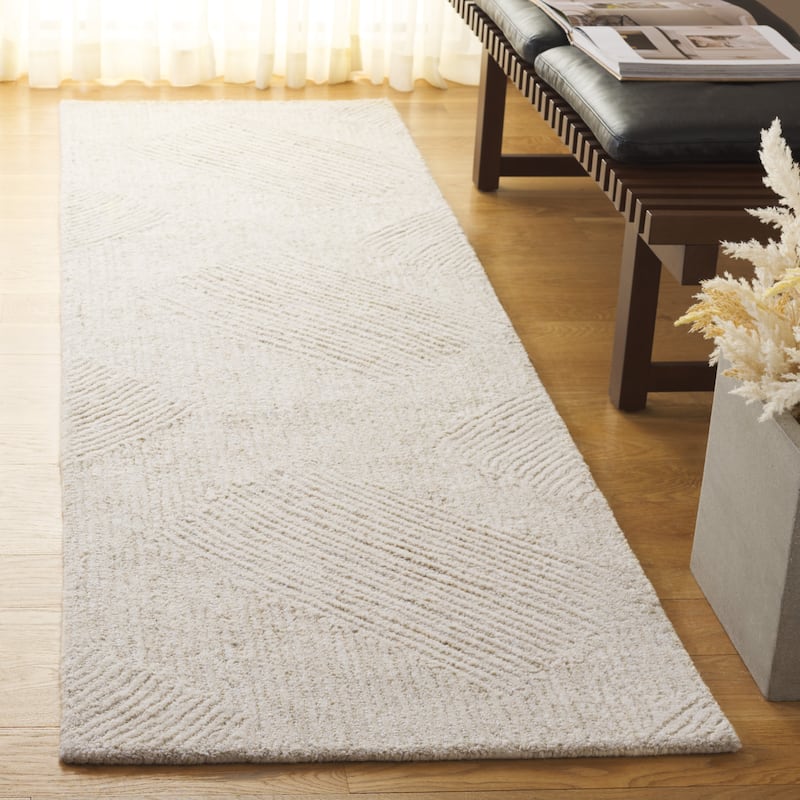 SAFAVIEH Handmade Pine Anaya Modern & Contemporary Wool Rug - 2'3" x 8' Runner - Light Sage