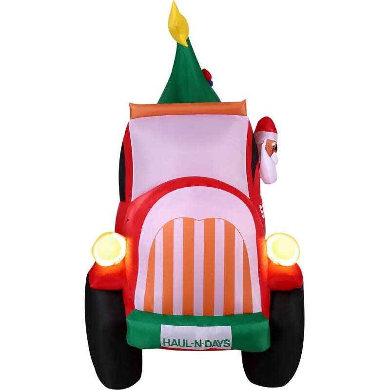Christmas Time 6-Ft. Pre-Lit Inflatable Christmas Pickup Truck Outdoor Christmas Decoration
