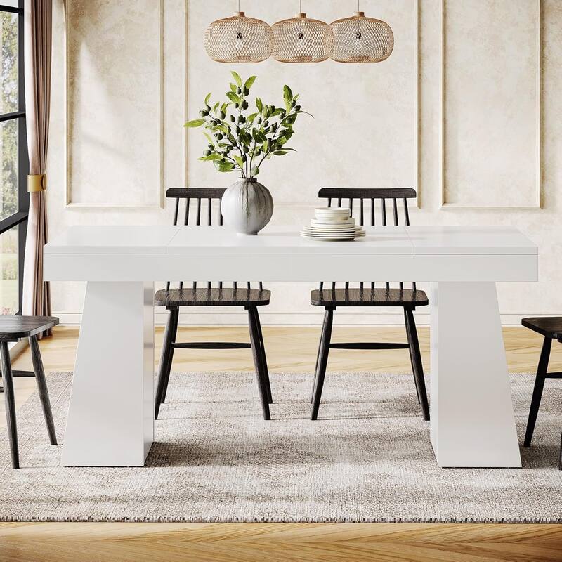 55 Inches Rectangular Dining Room Table, Brown