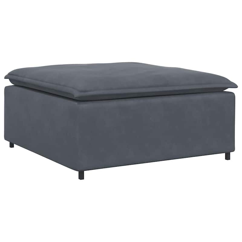 vidaXL Modular Sofa Dark Grey Velvet (100% polyester), Metal Oversized - 80.7 x 122.8 x 25.2 in