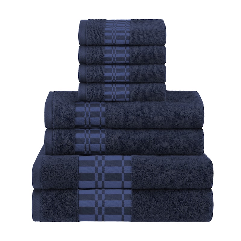 Superior Larissa Cotton Embroidered Geometric Border 8-Piece Towel Set