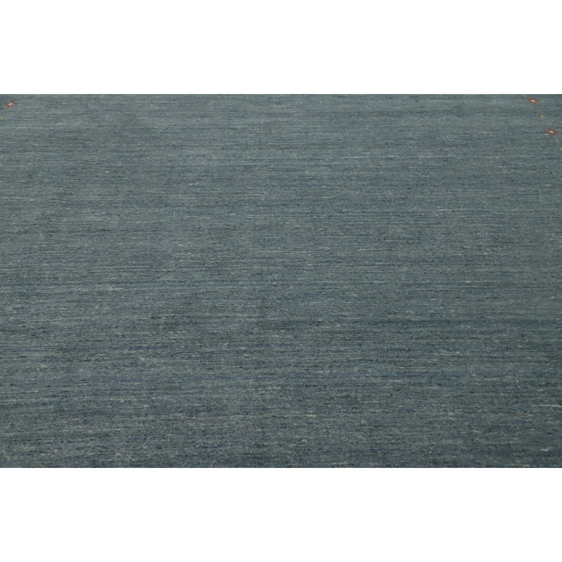 Hand Knotted Oriental 100% Wool Carpet Tribal Animal Pictorial Navy Blue & Blues Gabbeh Area Rug - 9' 10'' X 10' 2''