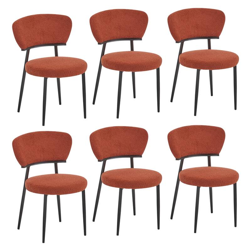 Hearth Upholstered Dinning Chair Set by Christopher Knight Home - Orange+Black - Set of 6