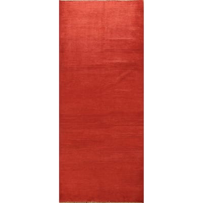 Gabbeh Modern Runner Rug Handmade Foyer Wool Carpet - 3'2" x 9'8"
